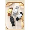 Women Rectangle Quartz Wristwatch Leather Strap Date & Minute Display Dress Daily Watch