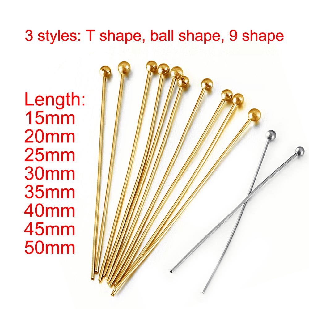 100pcs 50pcs Stainless Steel Headpin DIY Jewelry Accessories Earrings Beading Eye Pin Flat Head Pins For Jewelry Making Supplies