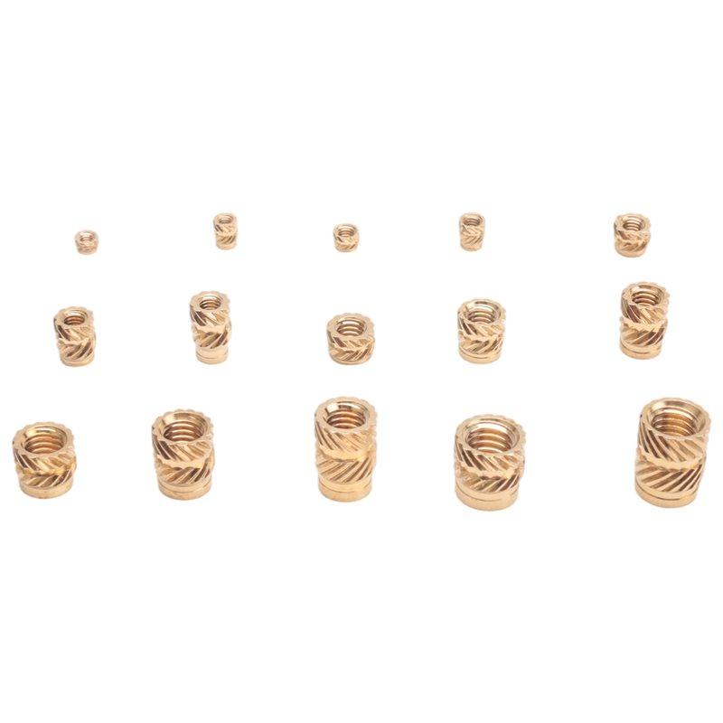 A34R 400Pcs Threaded Inserts,M2/M2.5/M3//M5/M6 Thread Knurled Nuts Assortment Parts Kit Heat Set Insert For Plastic 3D Printin