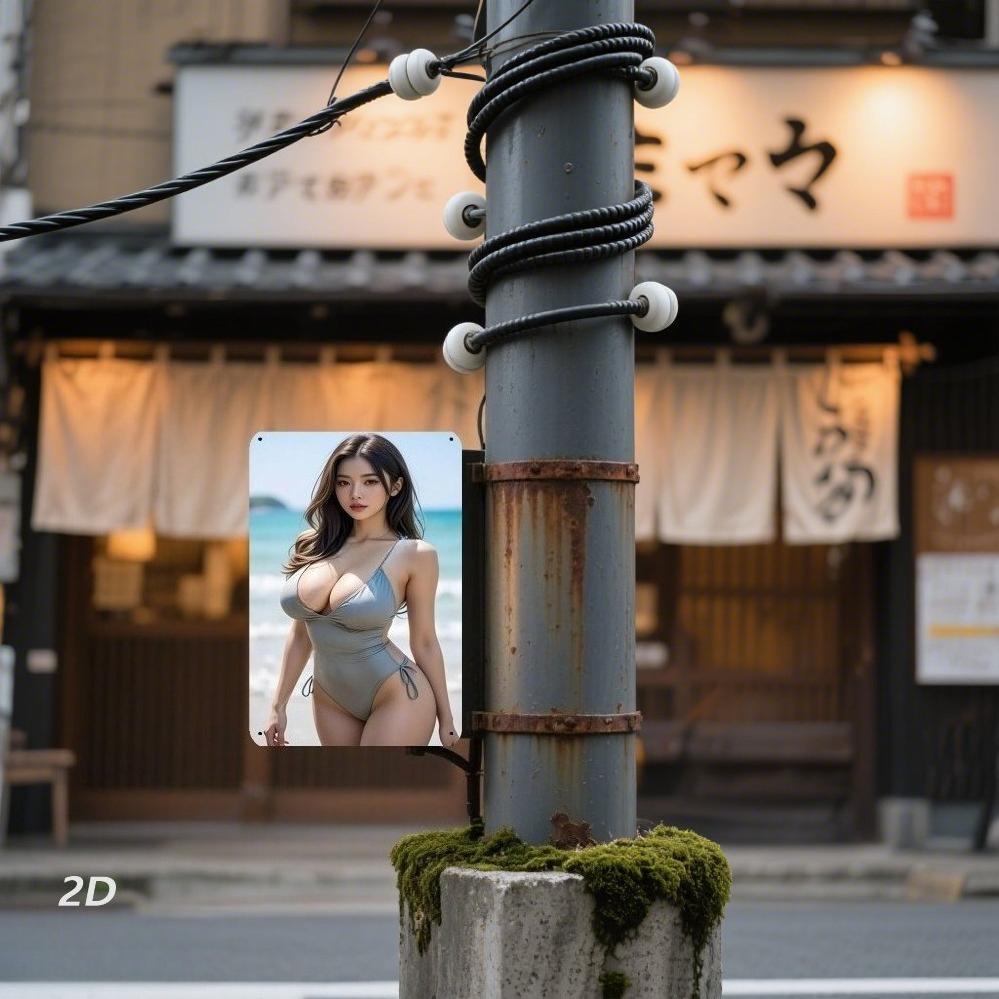 Vintage Retro Metal Tin Sign 8x12 Inch Gray Swimsuit Lady Wall Art Decor for Man Cave Bar Garden