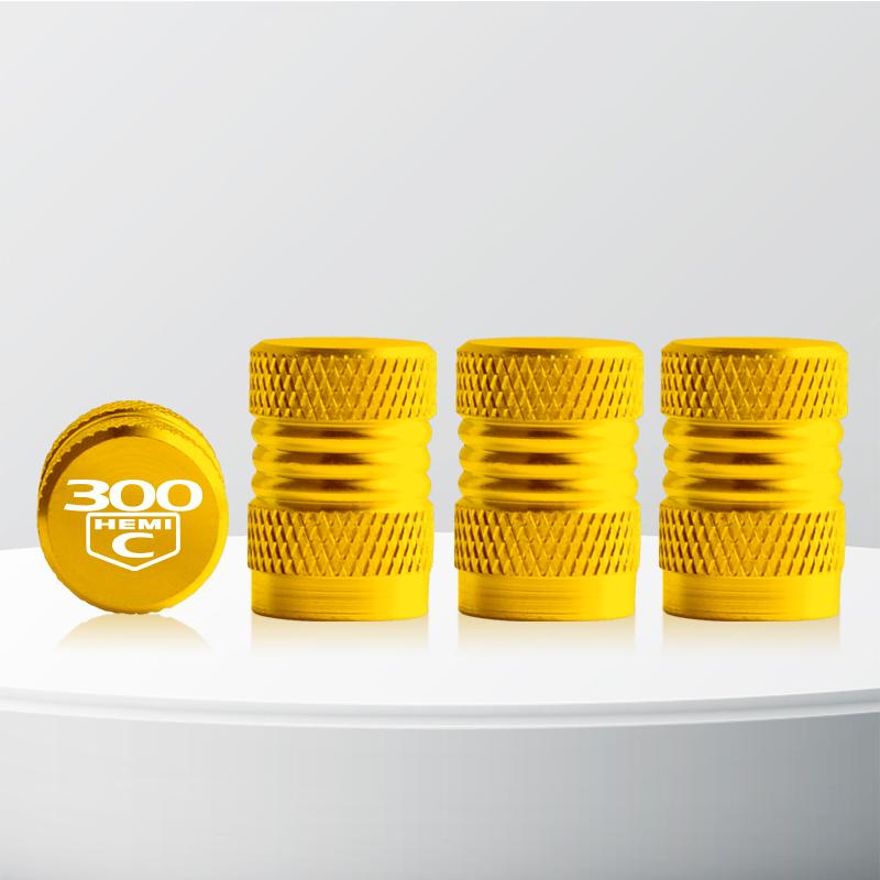 Aluminum 300 HEMI C Logo Car Wheel Tire Valve Stem Caps Tyre Valve Covers For Chrysler 300C 300E Concorde Eagle Dodge 4pcs ZZ9