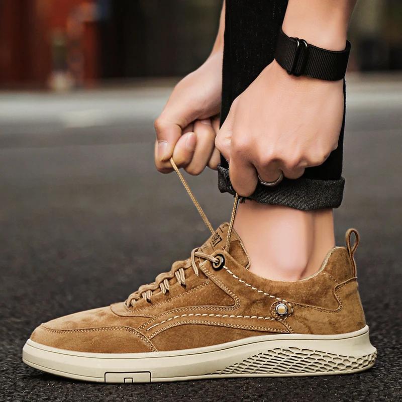 Fashion Outdoor Casual Shoes Men Flats Men Comfortable Genuine Leather Boat Shoes Loafers Breathable High Quality Boat Shoes