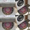 Bohemian Purple Golden Semi-Circular Carpet Soft Non-Slip Decorative Mat 2D Print Ethnic Rug for Bedroom Porch Photo Props