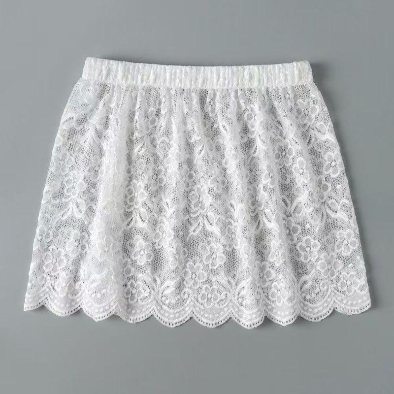 2025 Korean Style Lace Ruffle Hem Skirt & Versatile Tie-Up Apron Sweatshirt for Layering
