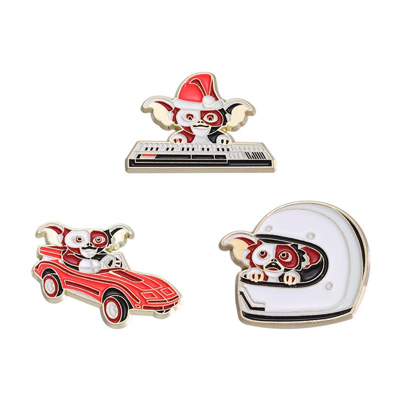 Creative Unique Cartoon Style Big Eared Monkey Pianist And Astronaut Brooch For Fun Lovers