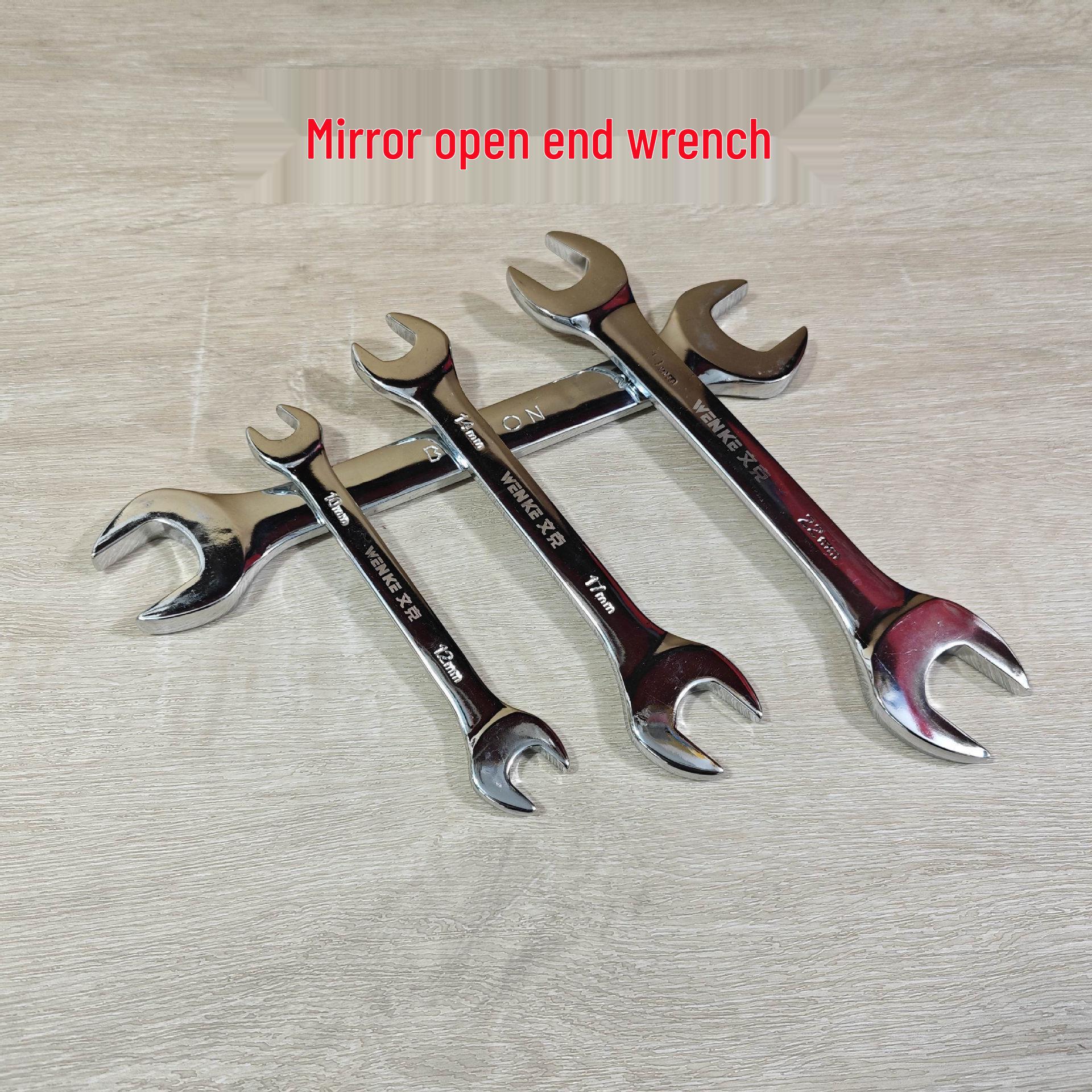 Dual-Head Mirror Finish Open-End & Fork Wrench 8-10mm Fork