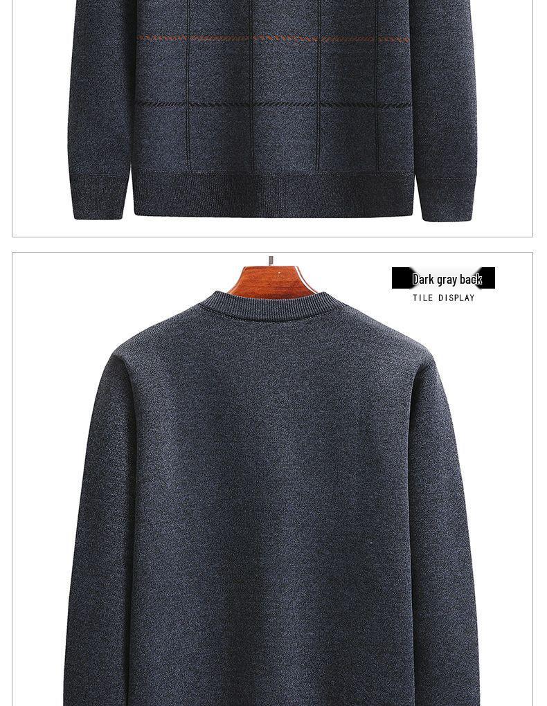 Woodpecker Dad Fleece-Lined Sweater: Warm, Thick Knit for Autumn/Winter – Ideal for Middle-Aged and Elderly, Perfect for Grandpa.