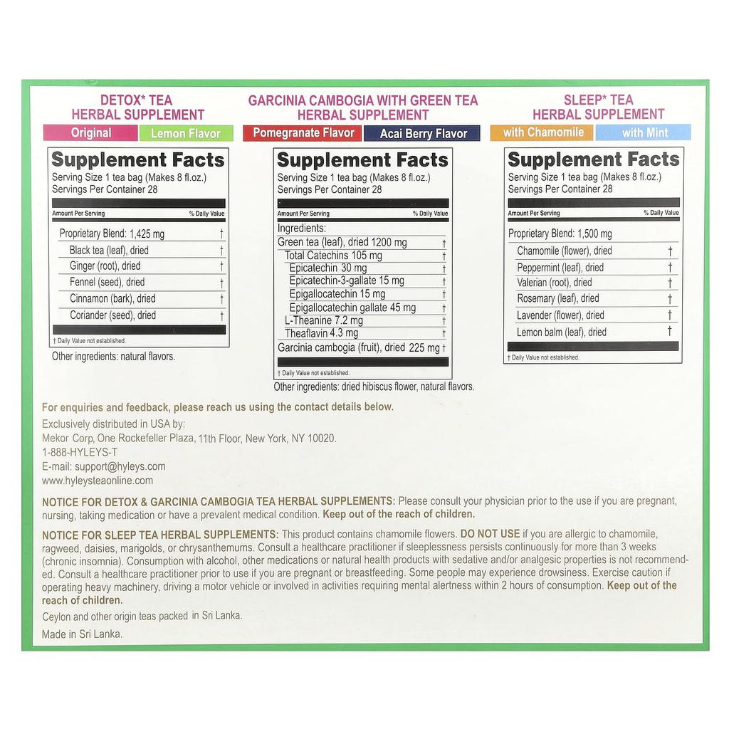 Hyleys Tea 28-Tage-Detox-Kit, Mischung, 84 folienverpackte Teebeutel, 4,44 oz (126 g)