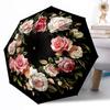 Blumenkranz Design Automatischer Regenschirm Faltbarer Regenschirm mit 8 Rippen Langlebig & Eisen Ganzjahresgebrauch Lebendiges Muster Schirm Geschenk für Festivals