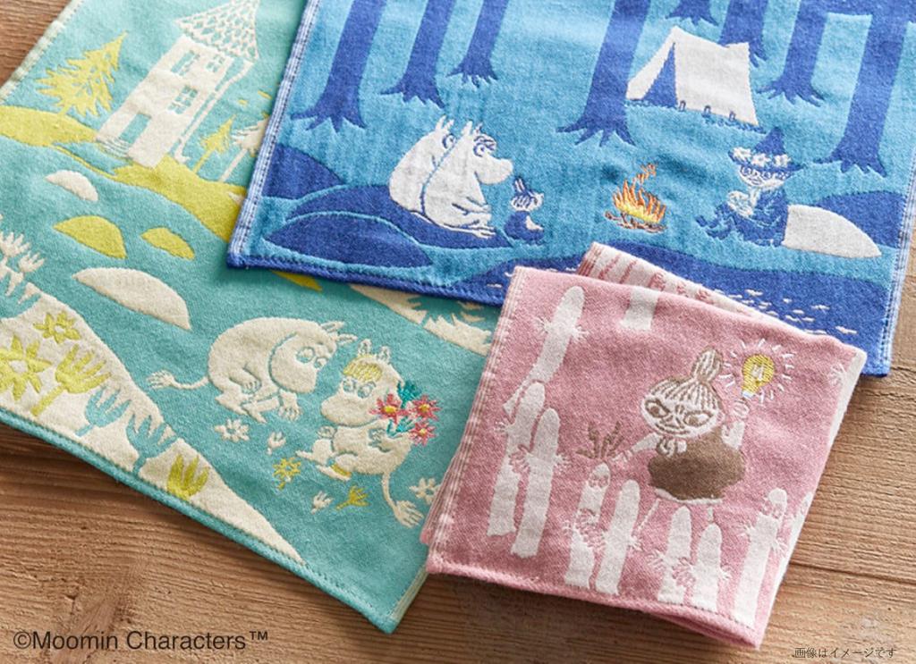 Miyamoto Towel JIKAN STYLE MOOMIN Triple Gauze 25 x 25 05863 Handkerchief, Art, Beige, Approx. cm,