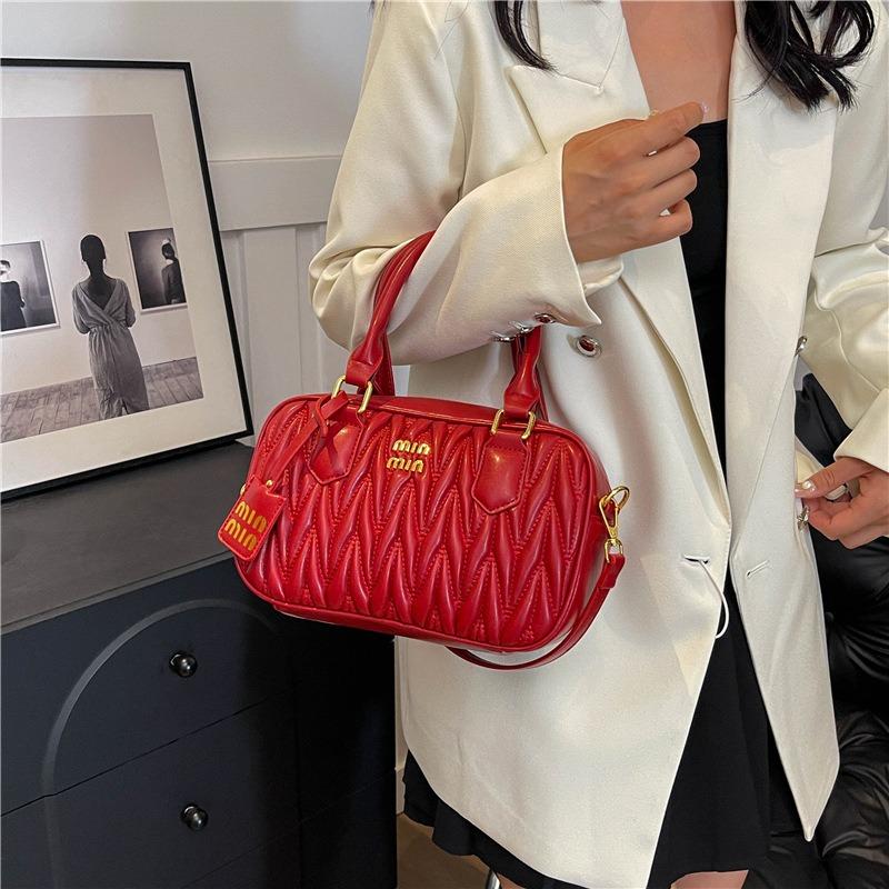 New Pleated Pillow Bag Women's Versatile Handbag High-end Bowling Bag Shoulder Messenger Bag