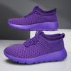 Ladies Walking Shoes  Breathe Mesh Soft Soled Lightweight Sports Shoes Lace Up Non Slip Casual Flat Sneakers for Women