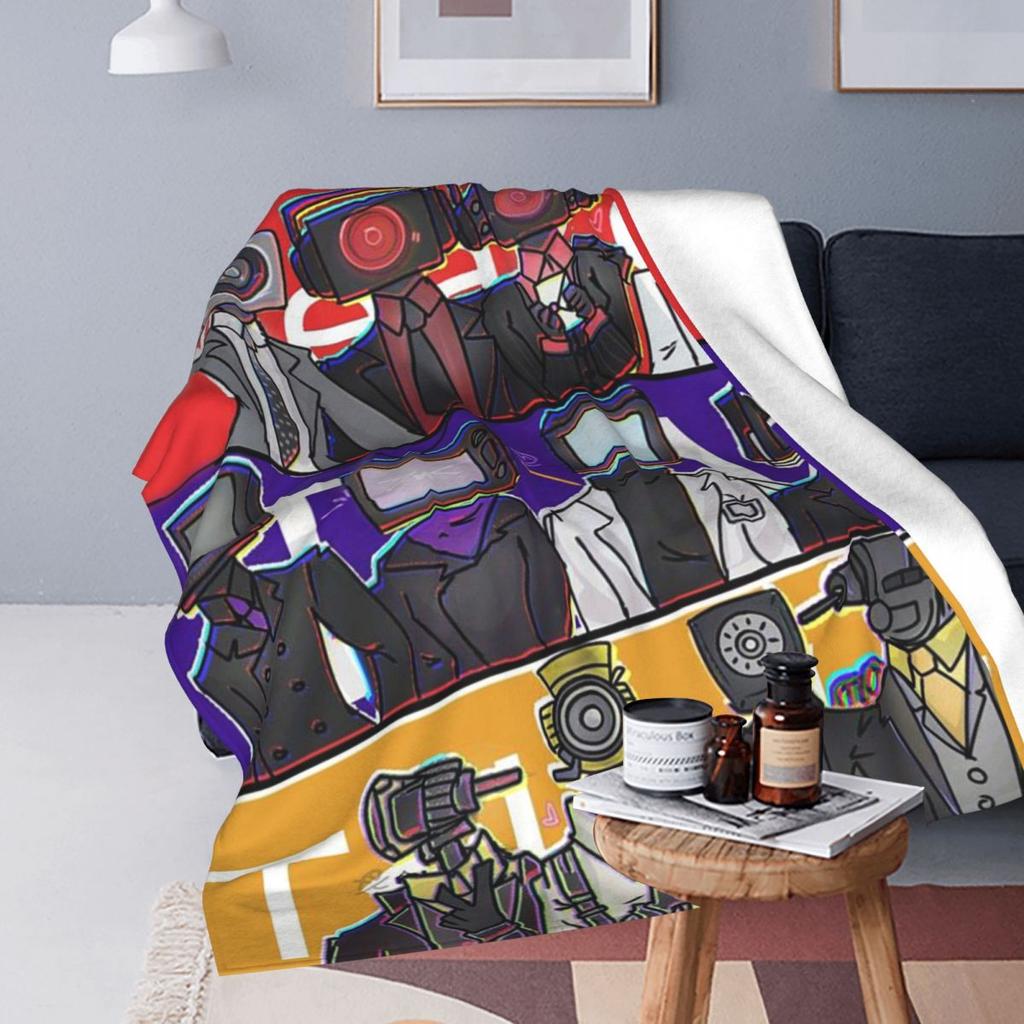 Skibidi Toilet Funny Blankets Flannel Sofa Throw Blanket Warm Throw Blankets for Home Bedroom Outdoor Throws Bedspread Quilt
