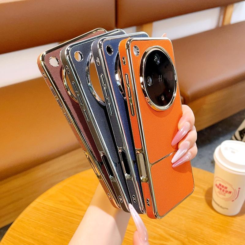 Luxury Electroplated Woven Leather Case For OPPO Find X8 Ultra/X8 Pro/X8 X8s+ Built-in Magnetic Fashionable High-End Side Cover