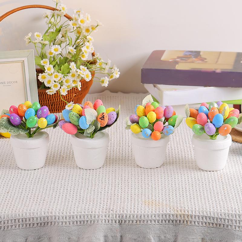 Easter 12Cm Egg Potted Creative Spotted Egg Flower Pot Outdoor Garden Easter Ornaments