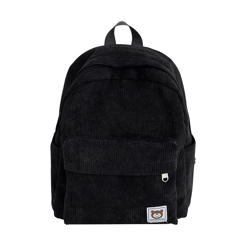 Mini Ryggsekk Dame Cordfløyel Ryggsekk Student Skoleveske