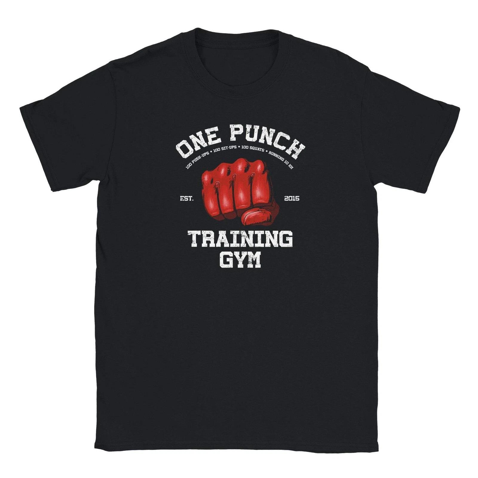 

Спортивная футболка для тренировок ONE PUNCH, смешной подарок для фитнеса | Мягкая хлопковая футболка с принтом 4XL