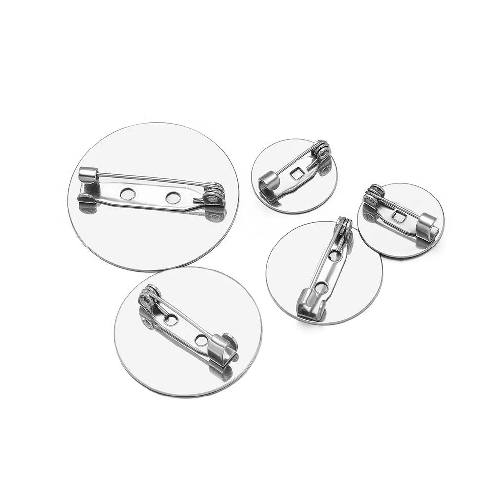 10pcs Stainless Steel 15mm 20mm Brooches Base Blank Tray Cabochon Cameo Settings for DIY Jewelry Findings Clothes Decoration