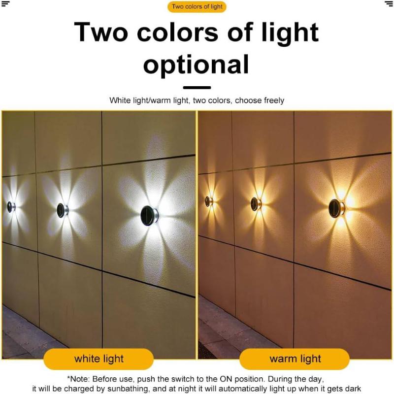 3-6Led Light Solar Light Outdoor Waterproof Garden Wall Lamp Decoration Fence Light Wall Light