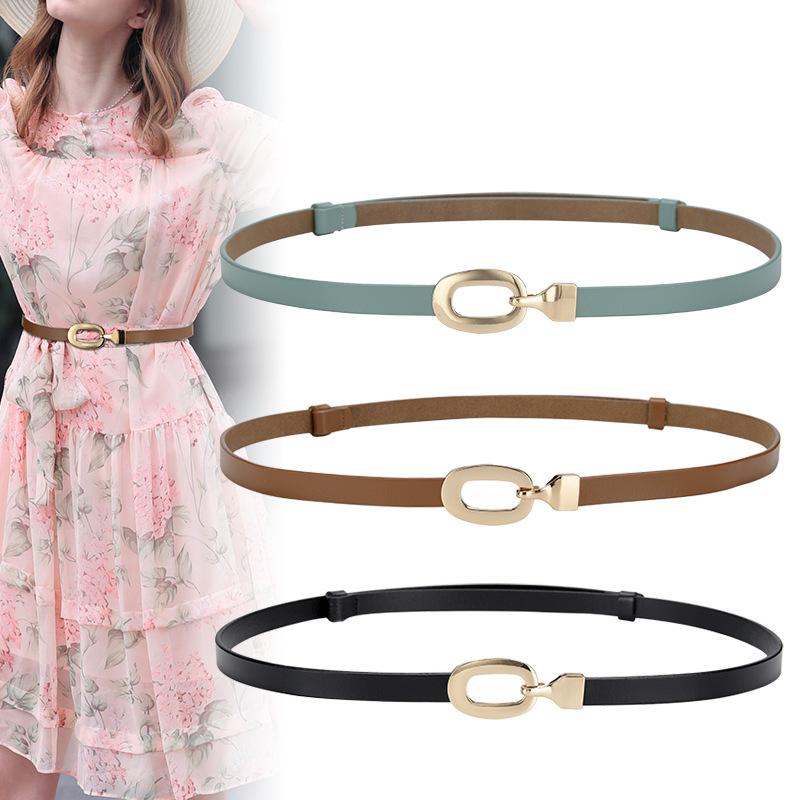 Ladies' Fine Leather Belt, Fashionable and Versatile Cowhide Belt, Women's Decorative Outer Belt, Pants Belt with Dress