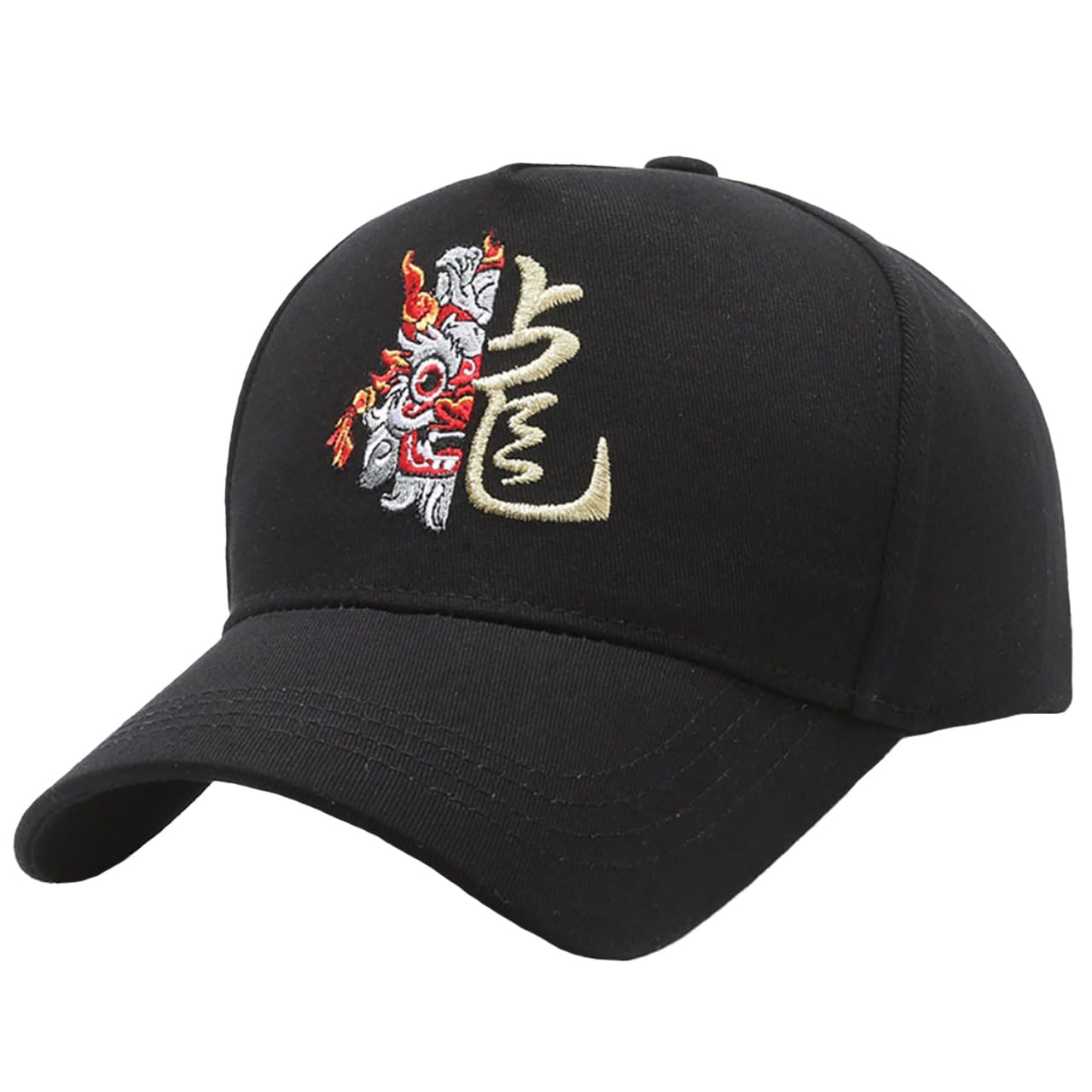 

Embroidered Dragon Hat Cap Street Casual Cool CZA203 [White Fang] Men s Women s (Black) чорний