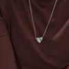 S925 Sterling Silver Niche Design Matte Love Necklace Retro Simple Basic Personalized Collarbone Chain