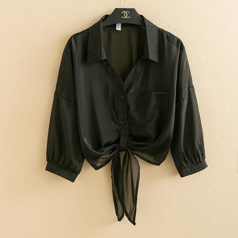 2024 Women s Chiffon Shawl: Lightweight Sun Protection Over Camisole Dress L чёрный