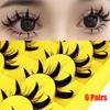 6 Pairs Dramatic 3D Faux Mink Eyelashes Wispy Fluffy Thai Eyelashes False Eyelashes  Extension