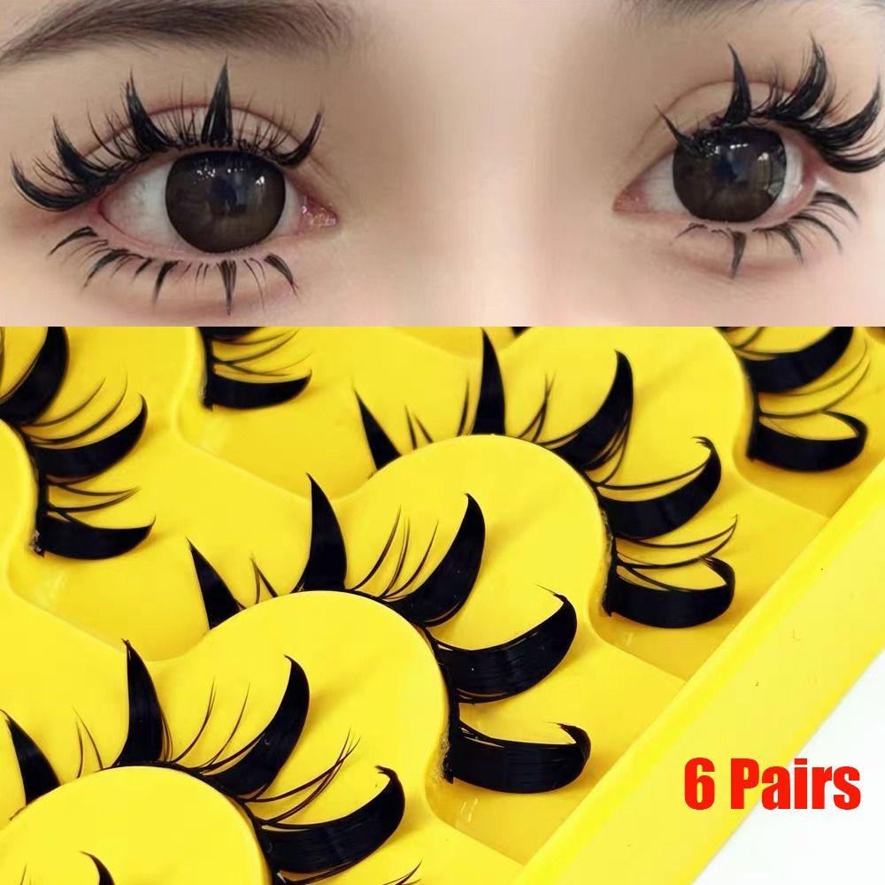 6 Pairs Dramatic 3D Faux Mink Eyelashes Wispy Fluffy Thai Eyelashes False Eyelashes Extension
