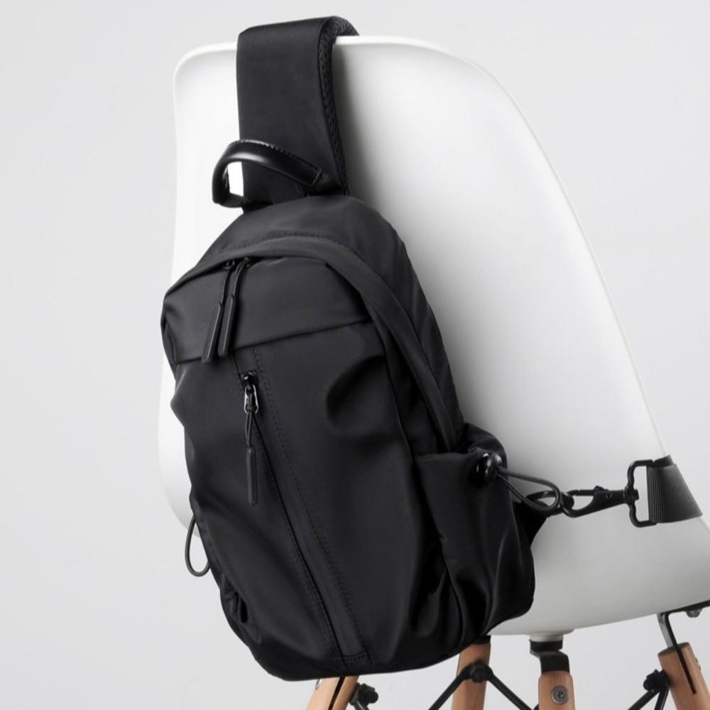 Multifunction Men's Chest Bag Solid Color Nylon Shoulder Bag Fashion Sports Crossbody Bag  Fitness