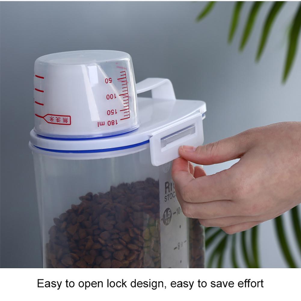 Feuchtigkeitsdichter Kunststoff Transparenter Versiegelter Eimer mit Skala Tragbare Küchenaufbewahrungsbox