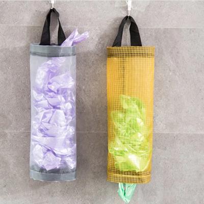 Home Grocery Bag Holder Wall Mount Plastic Bag Holder Dispenser Hanging Storage Trash Garbage Bag Kitchen Garbage Organizer
