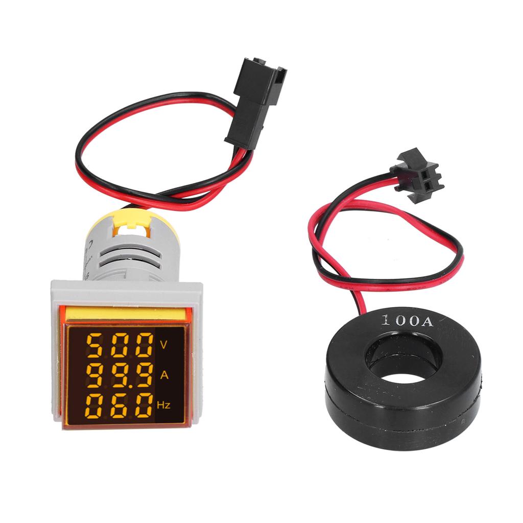 Digital Led Indicator Lamp Square 3‑Display Signal LED Light 60‑500V AC0‑100A ST17VAHYellow