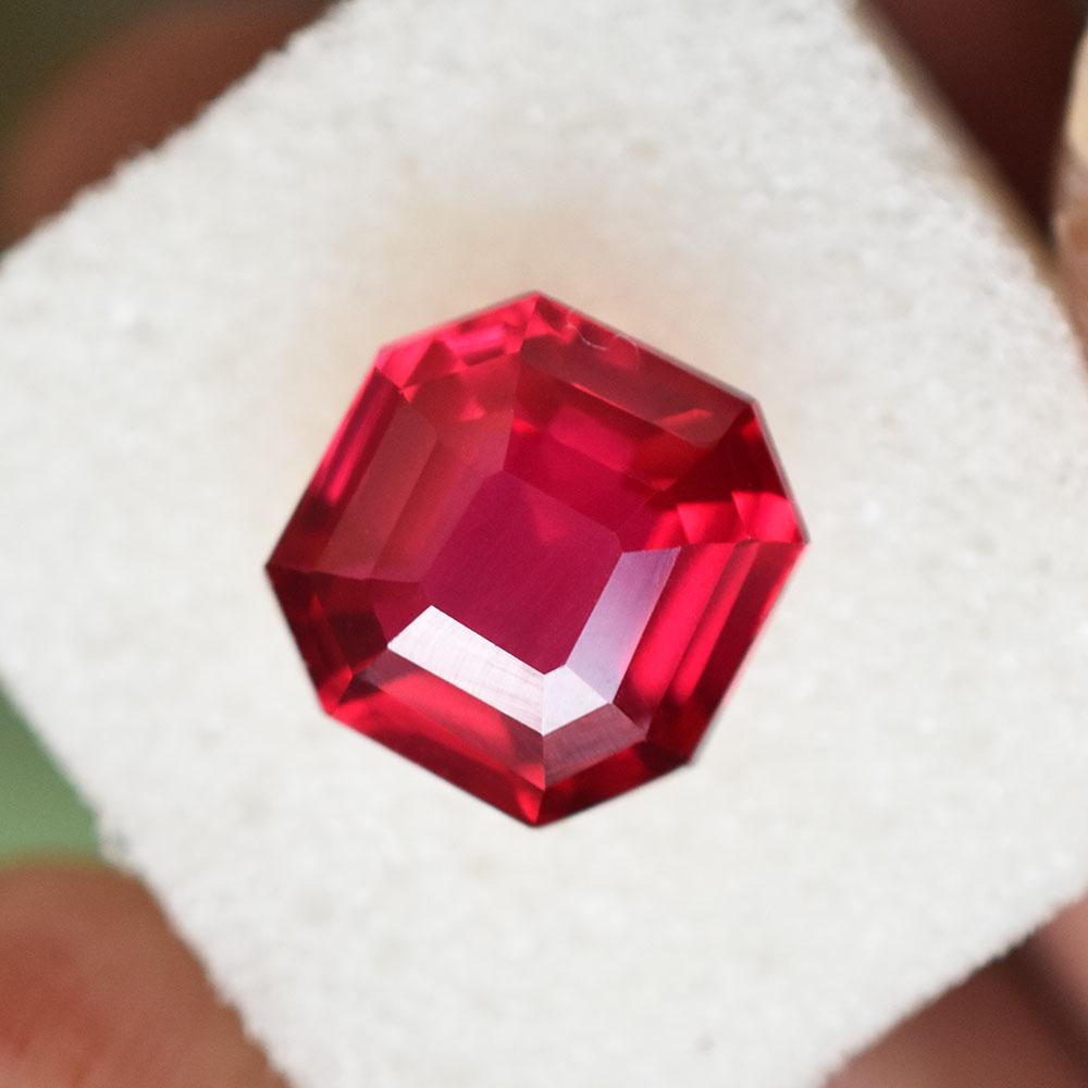 Natural Red Ruby Loose Gemstone 7 ct Square Cut for Housewarming for Jewelry Making and Crafts