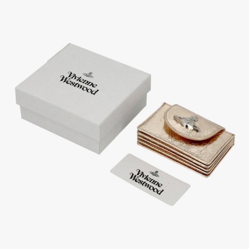 Vivienne Westwood Metallic Crinkle Flap Card Wallet 5402000aw L00a7 R401