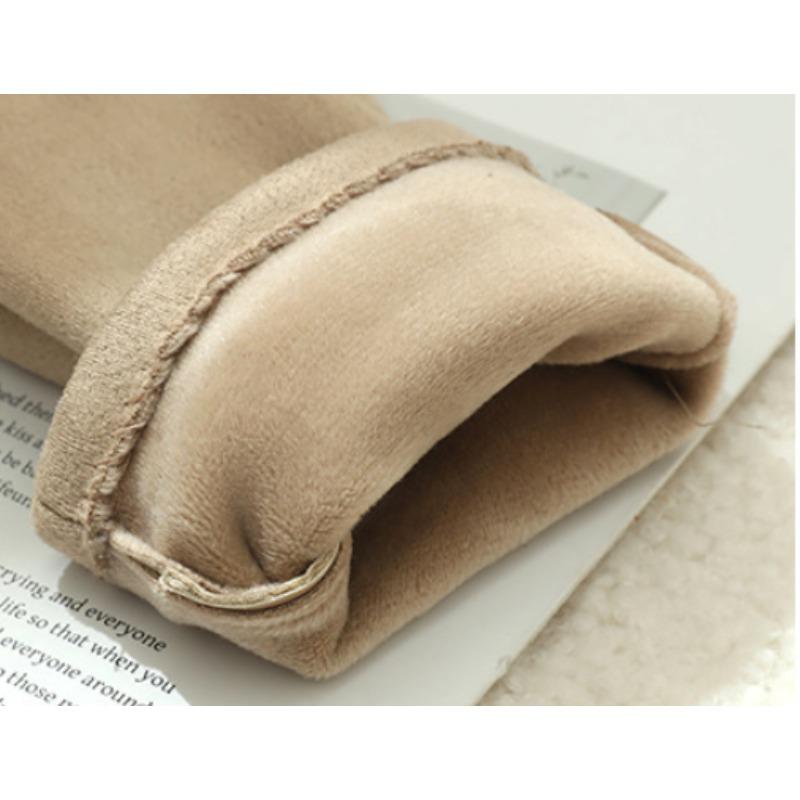 Nouveaux Gants pour Femmes Hiver Plus Velours Chaud Style Commercial Tempérament Nœud Écran Tactile Équitation Conduite