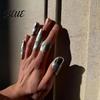 Artistic Ring 1/5Pcs No Manicure Open Irregular Metallic Skin Women