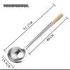 Chef's Long Spatula & Spoon - Wooden Handle, Stainless Steel, Ideal for Stir-Fry & Soup, Thickened for Durability, Perfect Kitchen Tool