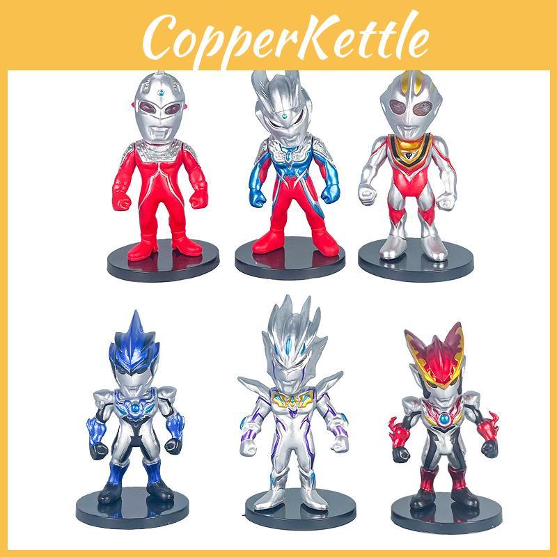 Ultraman Cartoon Character Mini Model Ornament Six Pieces Set For Desktop Decor