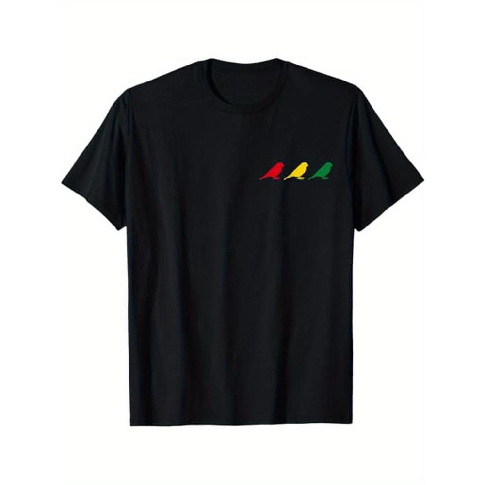 Rastafari Jamaican Reggae T-Shirt Cotton Regular Fit with Colorful Rastafarian Flag Design Men Clothing S