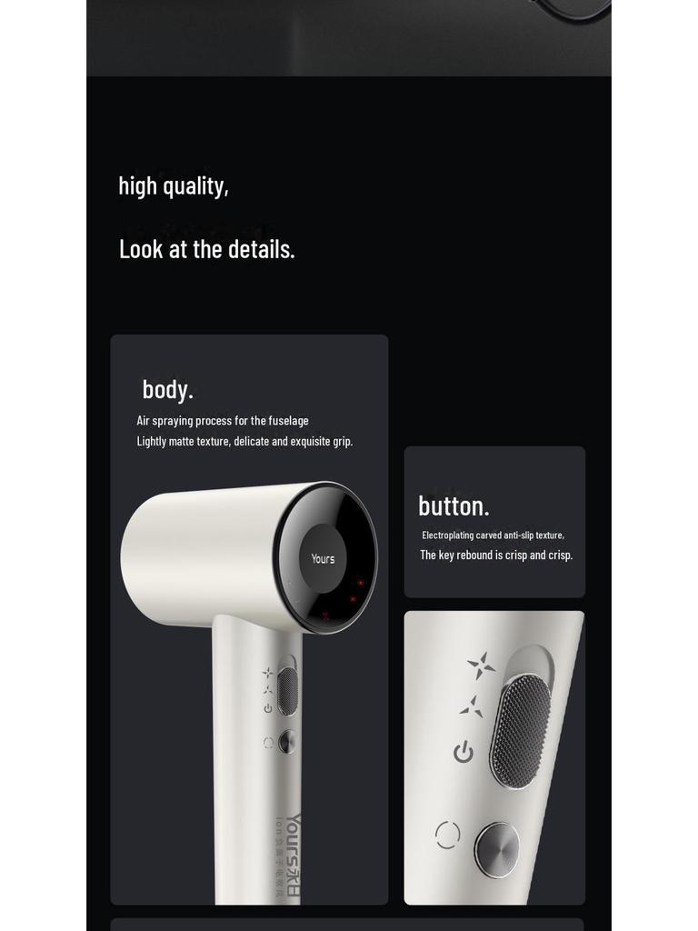 Yongri High-Speed Ionic Hair Dryer - Silent, Quick-Drying, Powerful for Home & Salon Use