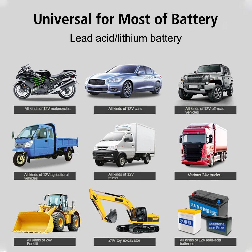 LED Display 400W Powerful Pulse Repair Battery Charging Smart Car Battery Charger For Motorcycle SUV Truck Car Battery 12V 24V