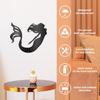Wrought Iron Mermaid Wall Art Sculpture 11.8x9.6 Inch Fantasy Animal Decor for Living Room Home Bedroom Kitchen