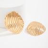 IngeSight.Z Vintage Metal Big Oval Stripe Stud Earrings for Women Punk Gold Color Geometric Earrings Party Jewelry Gift 2026