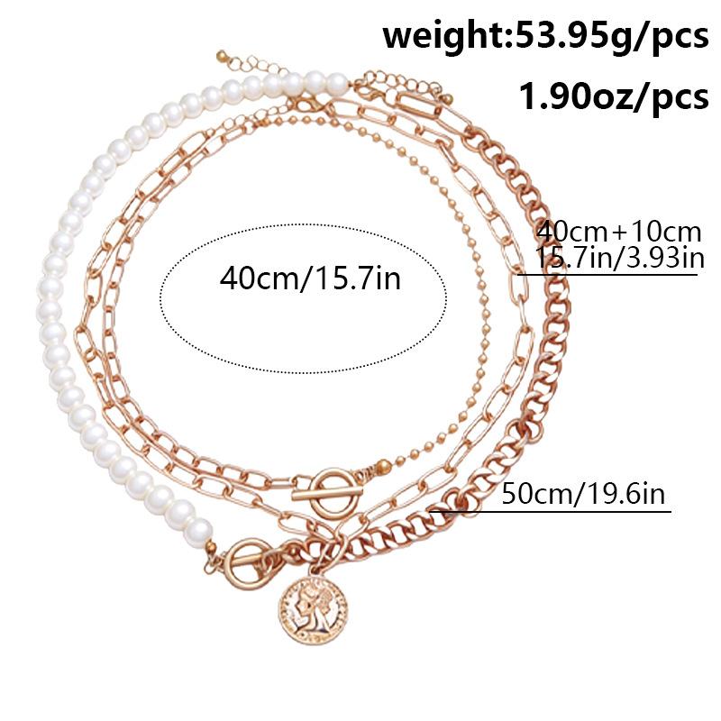 Temperament Baroque special-shaped pearl necklace creative irregular chain collarbone necklace set