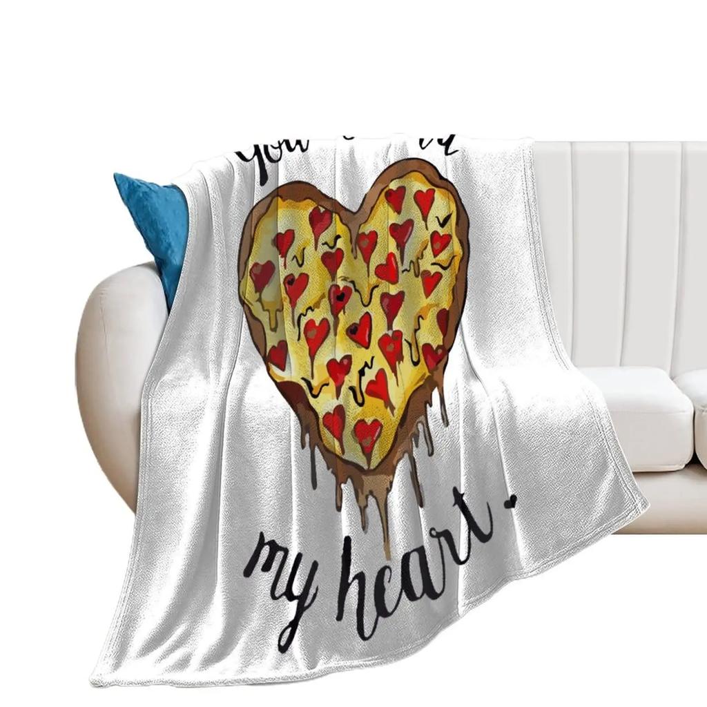 Pizza Blanket Throw Sausage Pizza Flannel Blanket for Kids Teen Boys Girls Fast Food Themed King Queen Full Size Super Soft Warm