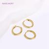 Trendy Gold Color Brass Hoop Earring Fashion Jewelry For Women,Vintage Round Huggies Earrings Premium Luxury Accessories