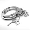 6,4oz pouta Stříbrná nerezová ocel Double Lock Módní pouta na hraní rolí pro dospělé