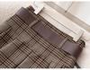 2025 Women's High Waist Brown Plaid Pleated Skirt - Slimming College Style Autumn Short Skirt