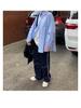 2024 Spring/Autumn Women's Loose Slit Long Sleeve White Shirt - College Style